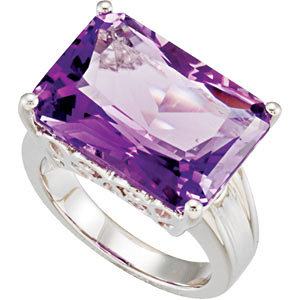 Amethyst and Sterling Silver Cocktail Ring
