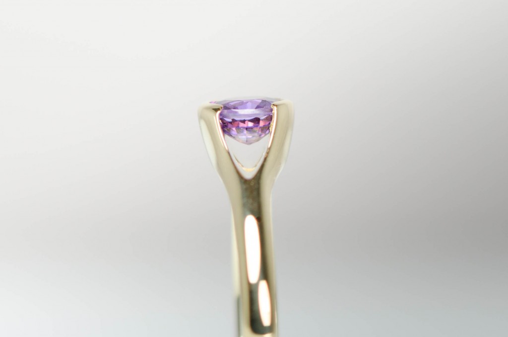Beautiful Purple Sapphire Engagement Ring in Pantone's colour of the year - Radiant Orchid