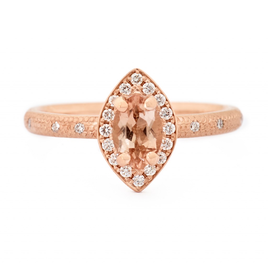 Anne Sportun Peach Marquise Rose Gold Ring