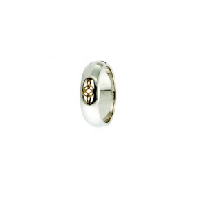 Keith Jack Ussie Wedding Band - Double trinity insert narrow band in Sterling Silver and 10k Yellow Gold