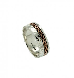 Keith Jack Fordoun wedding band in 10K rose gold and sterling silver