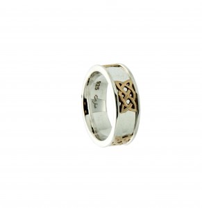 Keith Jack Dornal wedding band in 10K yellow gold and sterling silver