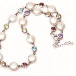 Pearl and gemstones necklace