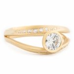 Double Flow Bezel Set Solitaire Ring