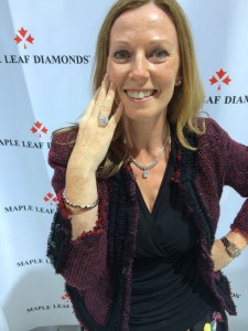 Angela Betteridge modelling Canadian Maple Diamonds