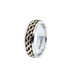 Keith Jack Harrow wedding band in 10K yellow gold and sterling silver