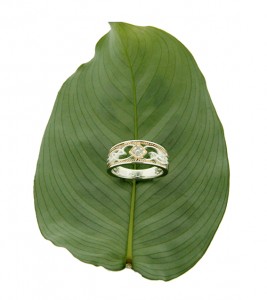 Keith Jack Rosail band in 10K yellow gold and sterling silver with diamonds