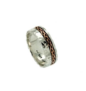 Keith Jack Fordoun wedding band in 10K rose gold and sterling silver