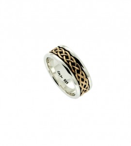 Keith Jack Kelty wedding band in 10K yellow gold and sterling silver