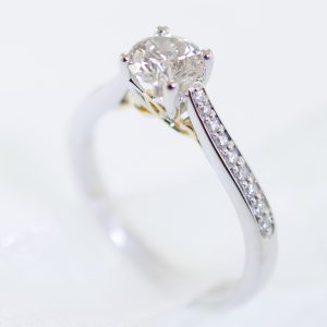 Cathedral Style Diamond Engagement Ring